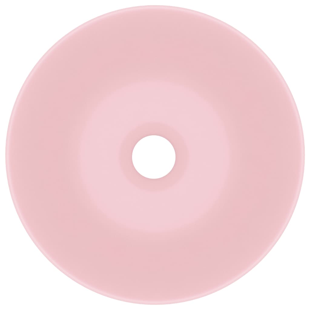 vidaXL Lavabo de salle de bain Céramique Rose mat Rond