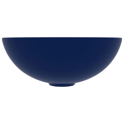 vidaXL Lavabo de salle de bain Céramique Bleu foncé Rond