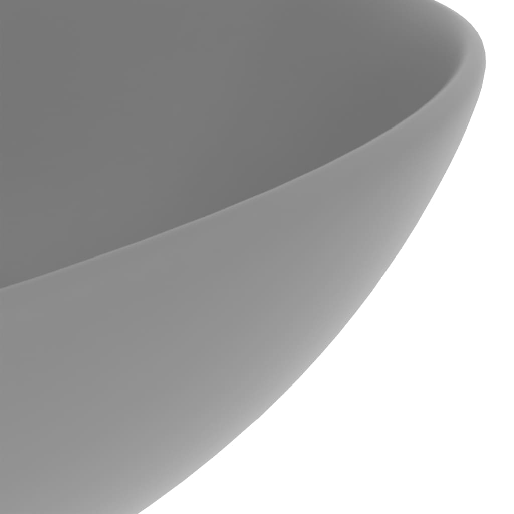 vidaXL Lavabo de salle de bain Céramique Gris clair Rond