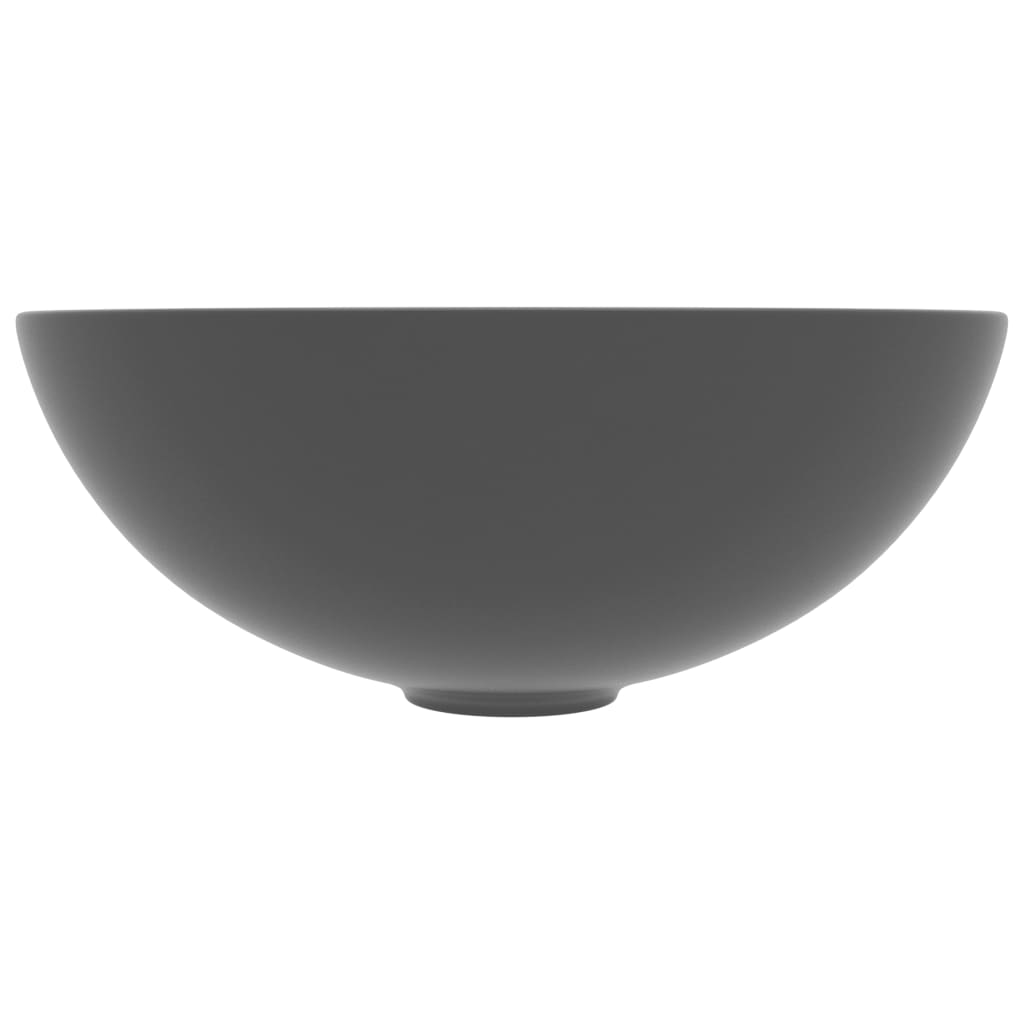 vidaXL Lavabo de salle de bain Céramique Gris foncé Rond
