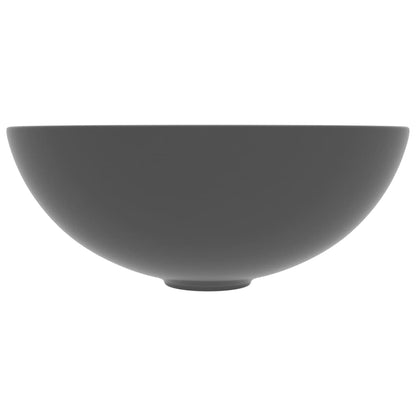 vidaXL Lavabo de salle de bain Céramique Gris foncé Rond