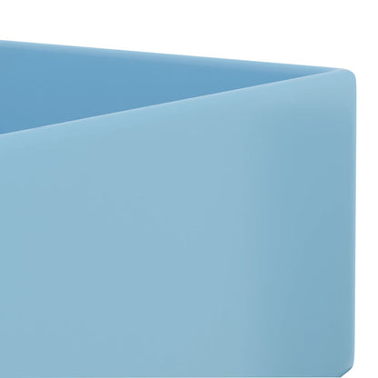 vidaXL Lavabo de salle de bain avec trop-plein Céramique Bleu clair