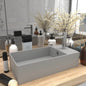 vidaXL Lavabo de salle de bain avec trop-plein Céramique Gris clair