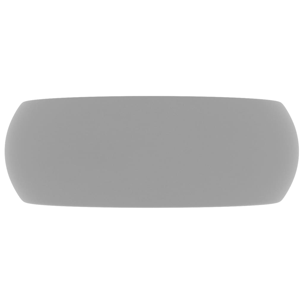 vidaXL Lavabo rond de luxe Gris clair mat 40x15 cm Céramique