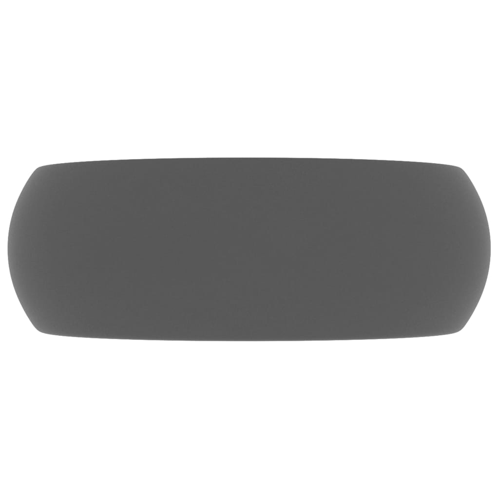 vidaXL Lavabo rond de luxe Gris foncé mat 40x15 cm Céramique