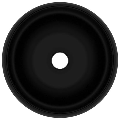 vidaXL Lavabo rond de luxe Noir mat 40x15 cm Céramique