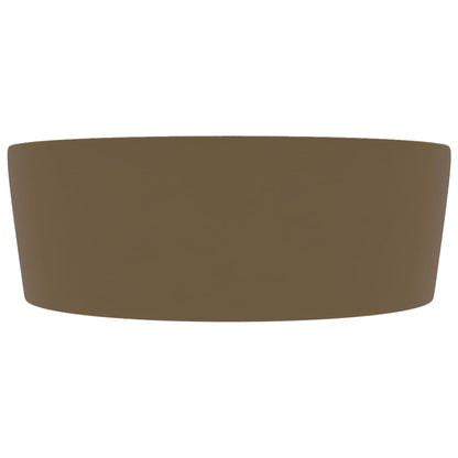 vidaXL Lavabo de luxe avec trop-plein Crème mat 36x13 cm Céramique