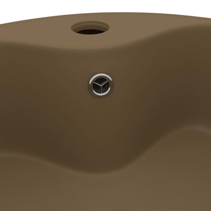 vidaXL Lavabo de luxe avec trop-plein Crème mat 36x13 cm Céramique