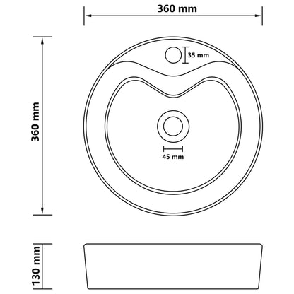 vidaXL Lavabo de luxe avec trop-plein Crème mat 36x13 cm Céramique