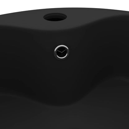 vidaXL Lavabo de luxe avec trop-plein Noir mat 36x13 cm Céramique