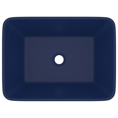vidaXL Lavabo de luxe Bleu foncé mat 41x30x12 cm Céramique