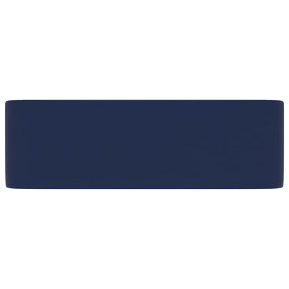 vidaXL Lavabo de luxe Bleu foncé mat 41x30x12 cm Céramique