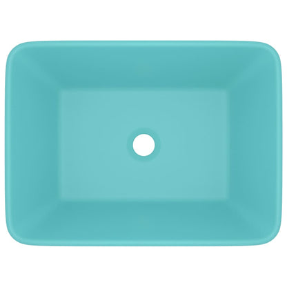 vidaXL Lavabo de luxe Vert clair mat 41x30x12 cm Céramique