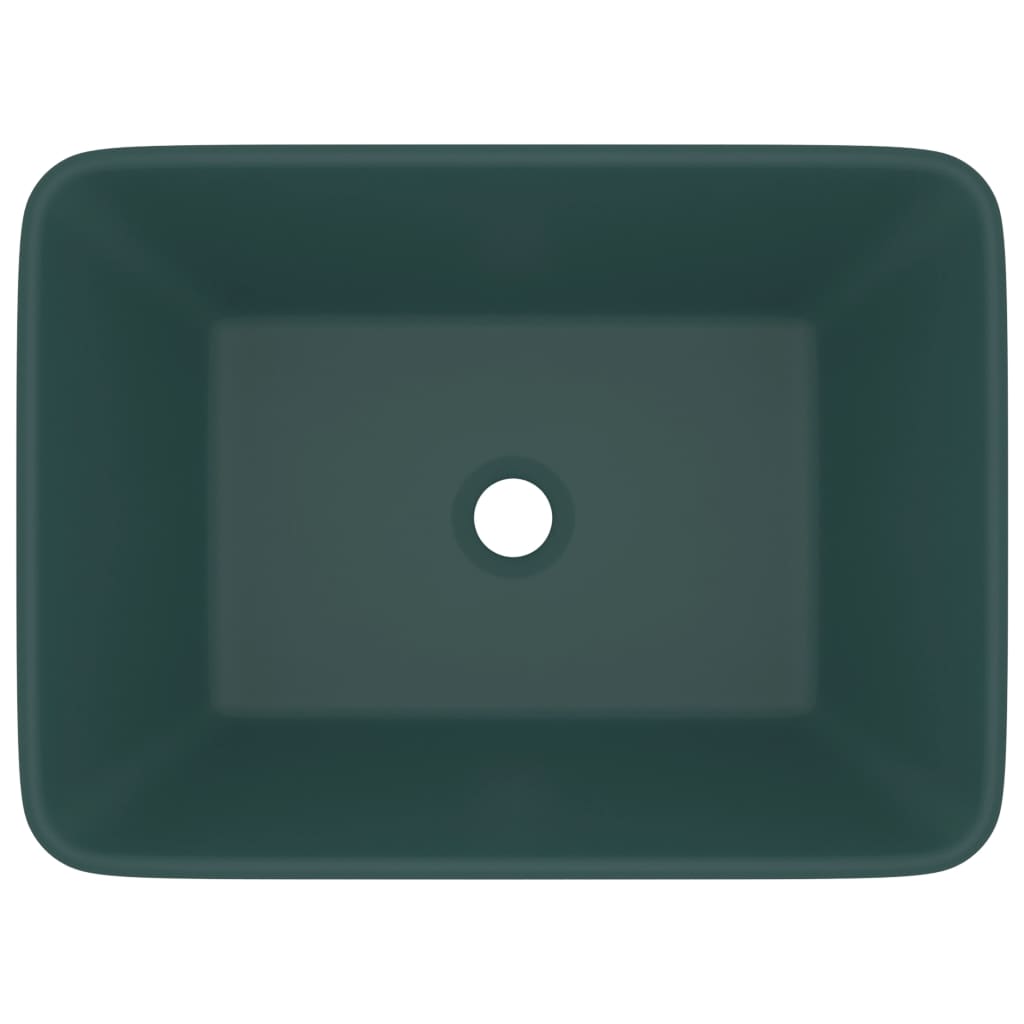 vidaXL Lavabo de luxe Vert foncé mat 41x30x12 cm Céramique