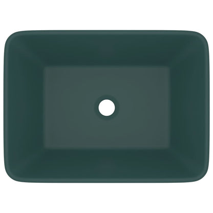 vidaXL Lavabo de luxe Vert foncé mat 41x30x12 cm Céramique
