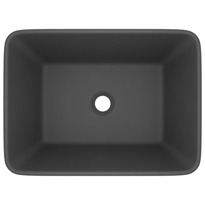 vidaXL Lavabo de luxe Gris foncé mat 41x30x12 cm Céramique