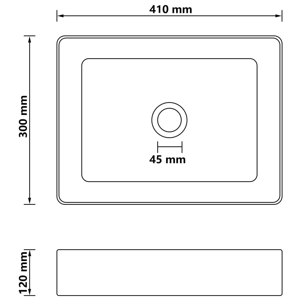 vidaXL Lavabo de luxe Crème mat 41x30x12 cm Céramique