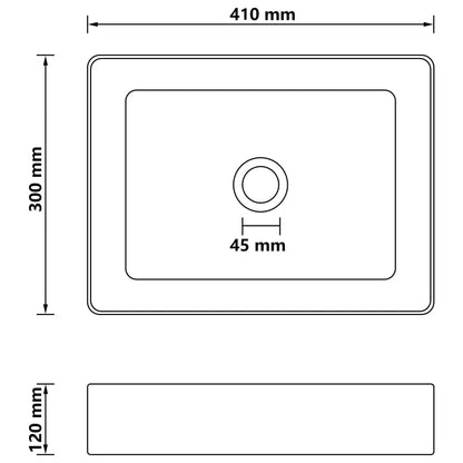 vidaXL Lavabo de luxe Crème mat 41x30x12 cm Céramique