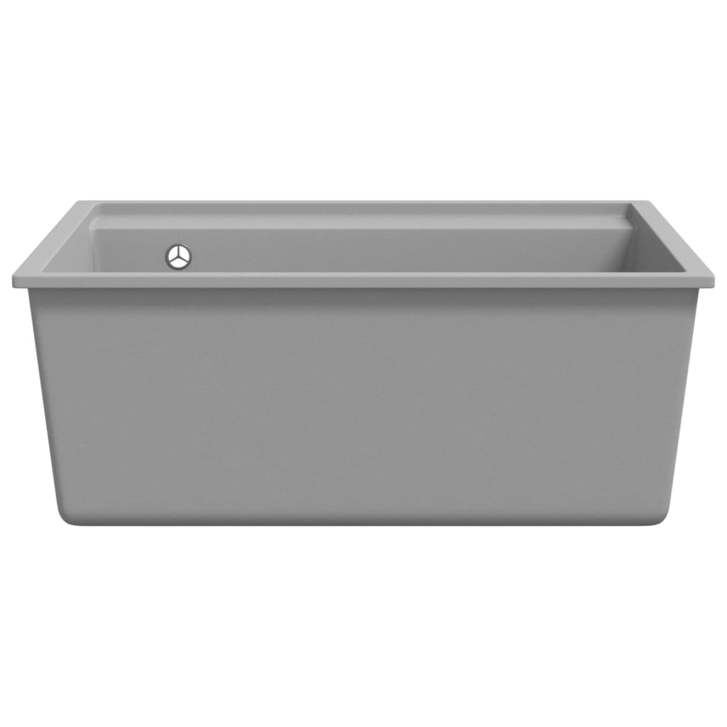 vidaXL Évier de cuisine avec trou de trop-plein Gris Granit