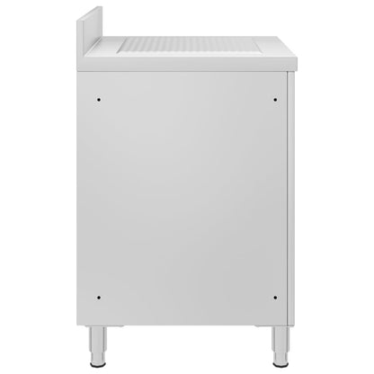 vidaXL Armoire de cuisine commerciale avec égouttoir Acier inoxydable