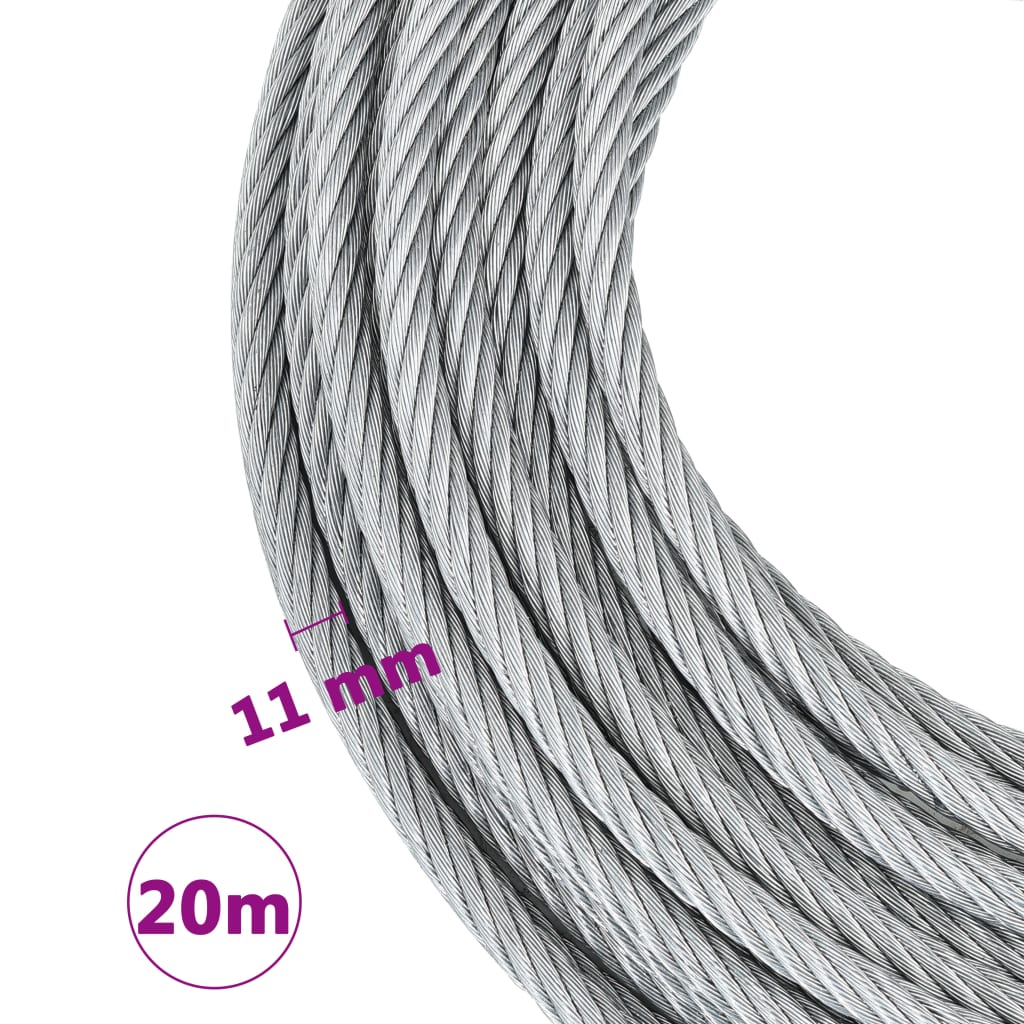 vidaXL Câble métallique 1600 kg 20 m