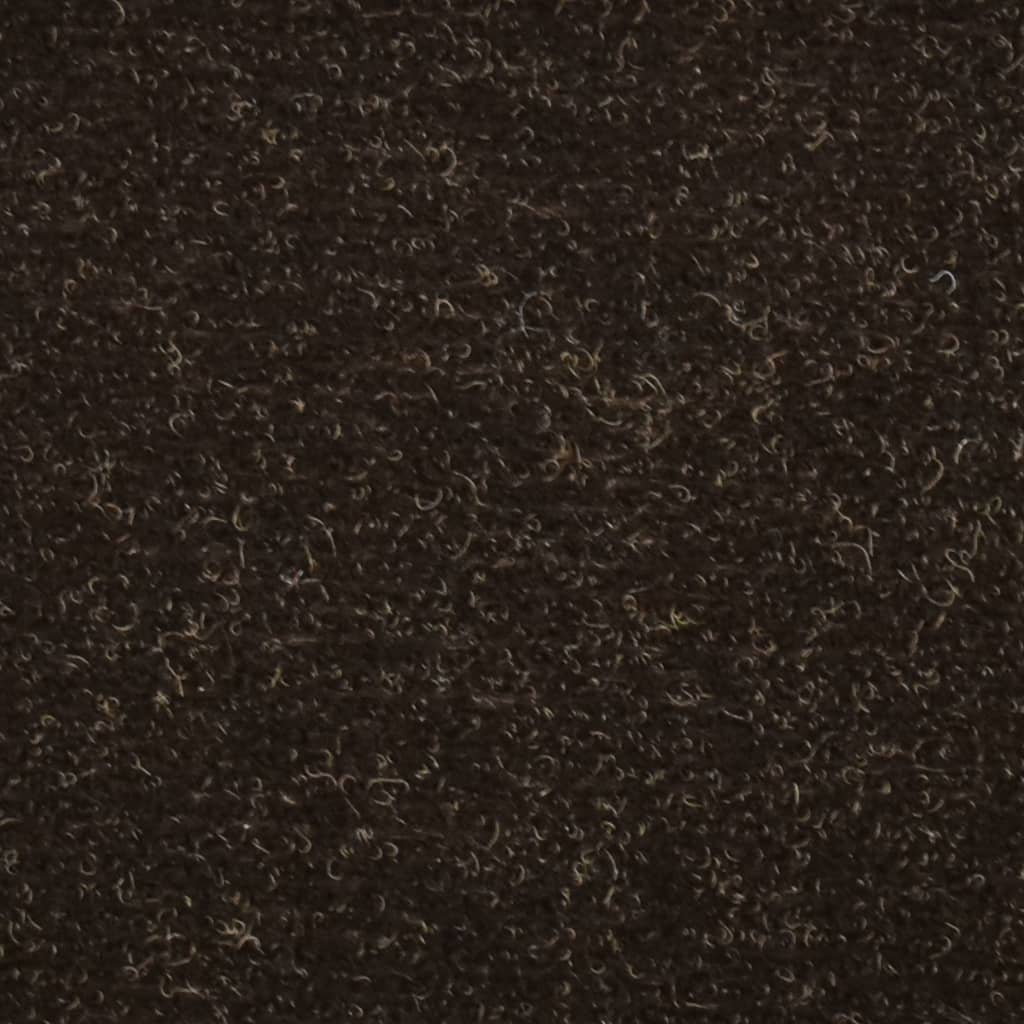 vidaXL Tapis d'escalier autocollants 15pcs Marron 65x21x4cm Aiguilleté