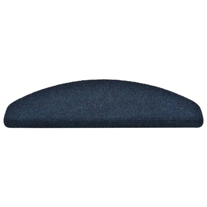 vidaXL Tapis d'escalier autocollants 15 pcs Bleu 65x21x4 cm Aiguilleté