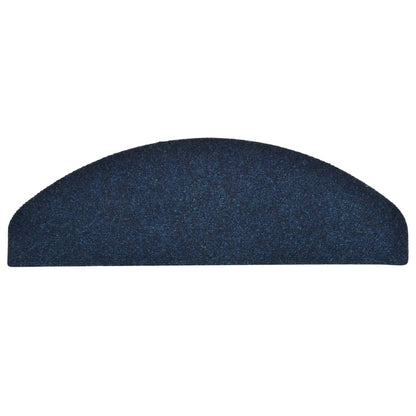 vidaXL Tapis d'escalier autocollants 15 pcs Bleu 65x21x4 cm Aiguilleté