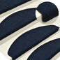 vidaXL Tapis d'escalier autocollants 15 pcs Bleu 65x21x4 cm Aiguilleté