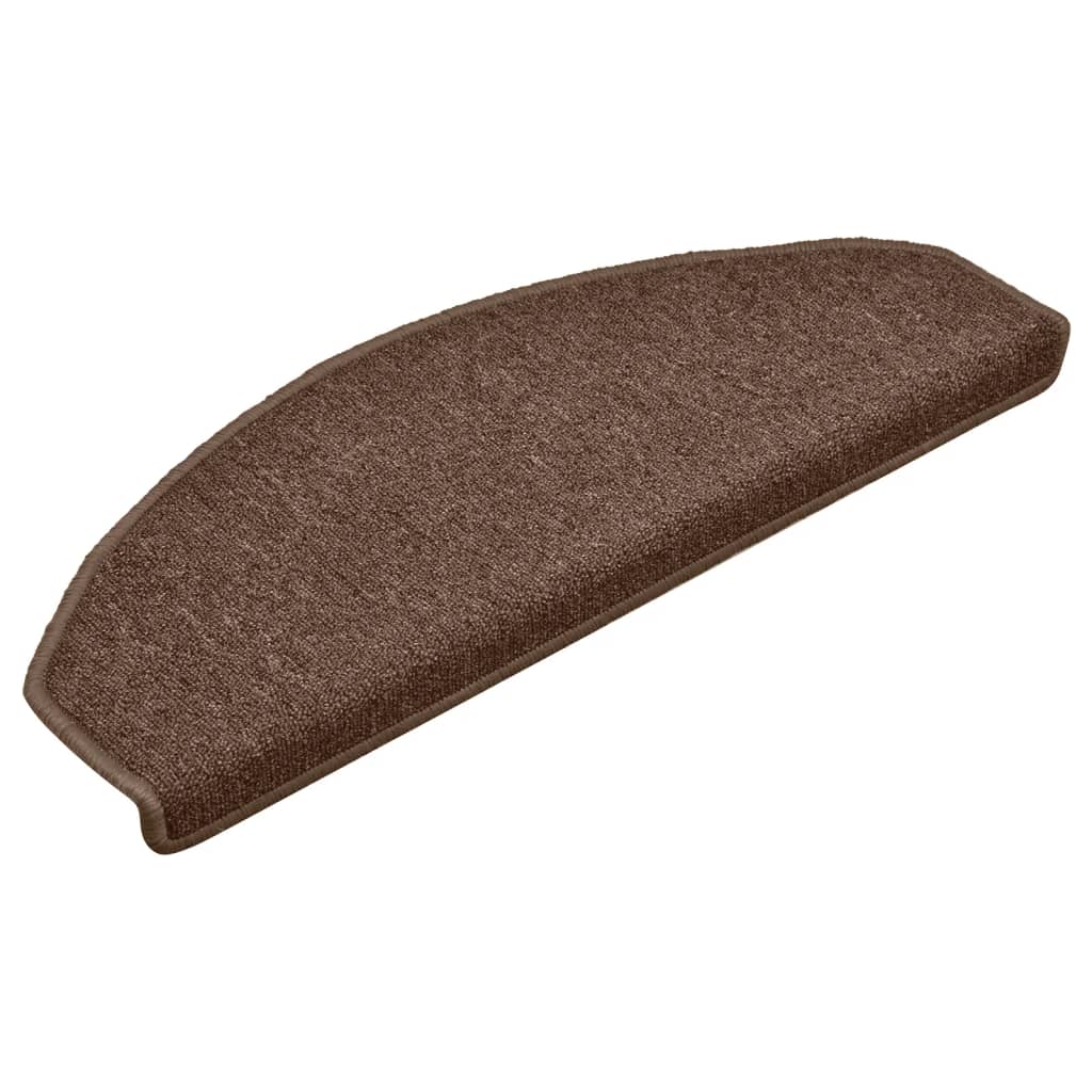 vidaXL Tapis de marches d'escalier 15 pcs Marron 65x24x4 cm