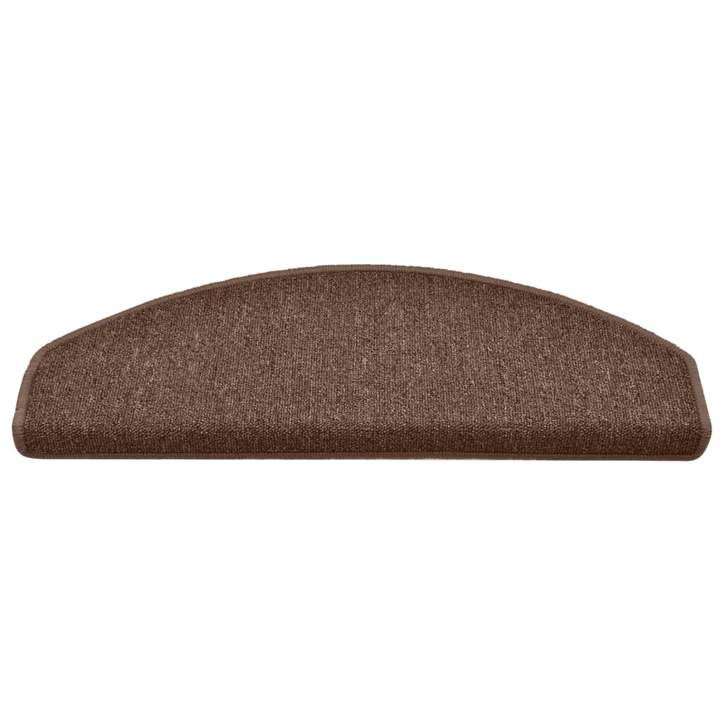 vidaXL Tapis de marches d'escalier 15 pcs Marron 65x24x4 cm