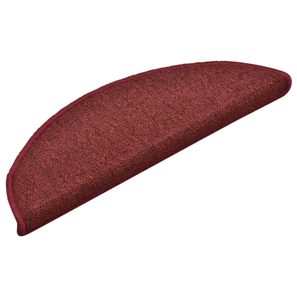 vidaXL Tapis de marches d'escalier 15 pcs Rouge 56x17x3 cm