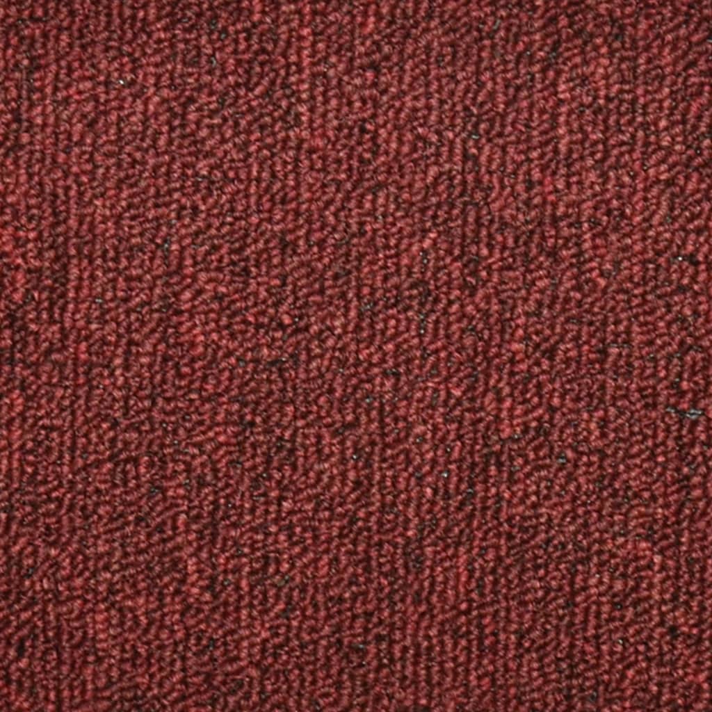 vidaXL Tapis de marches d'escalier 15 pcs Rouge 56x17x3 cm
