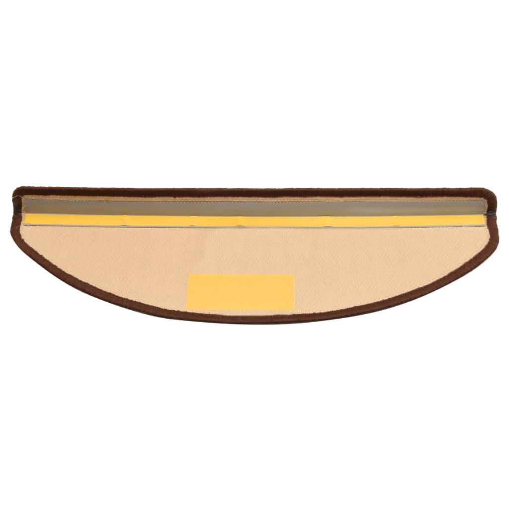 vidaXL Tapis d'escalier autocollants 15 pcs Marron 65x21x4 cm