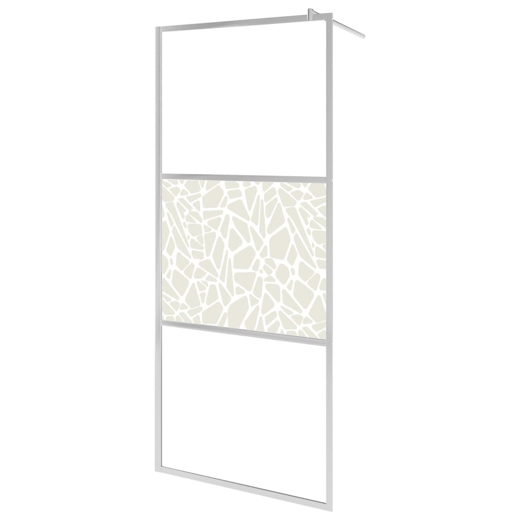 vidaXL Paroi de douche à l'italienne à verre ESG pierre 90x195 cm