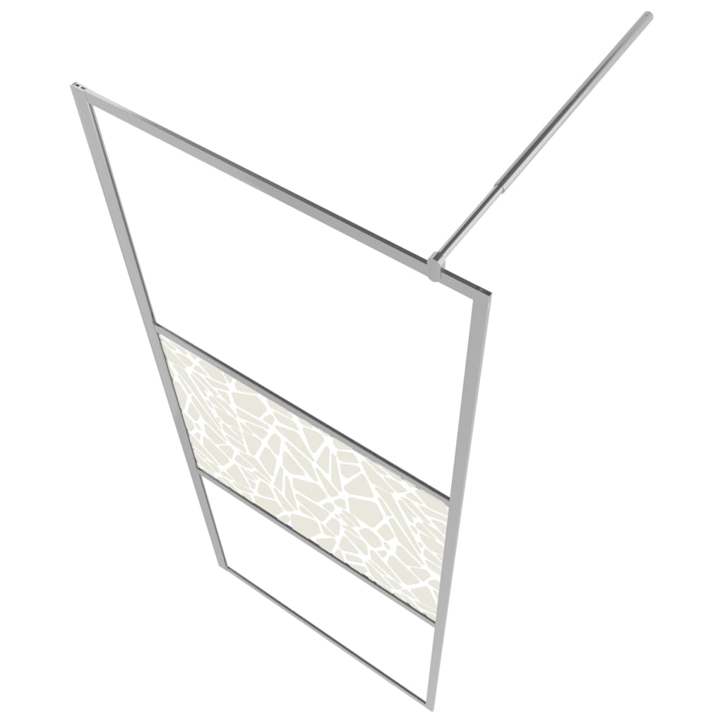vidaXL Paroi de douche à l'italienne à verre ESG pierre 90x195 cm