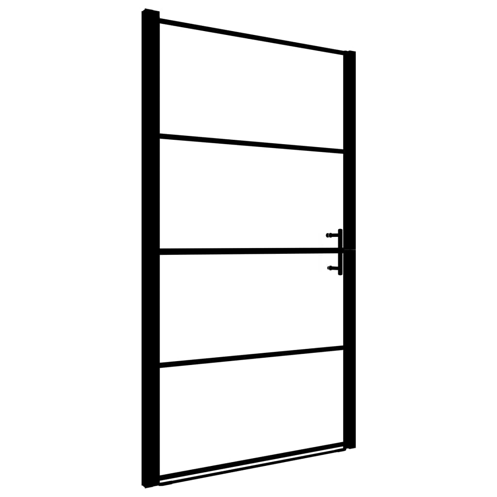 vidaXL Porte de douche verre trempé dépoli 100x178 cm noir