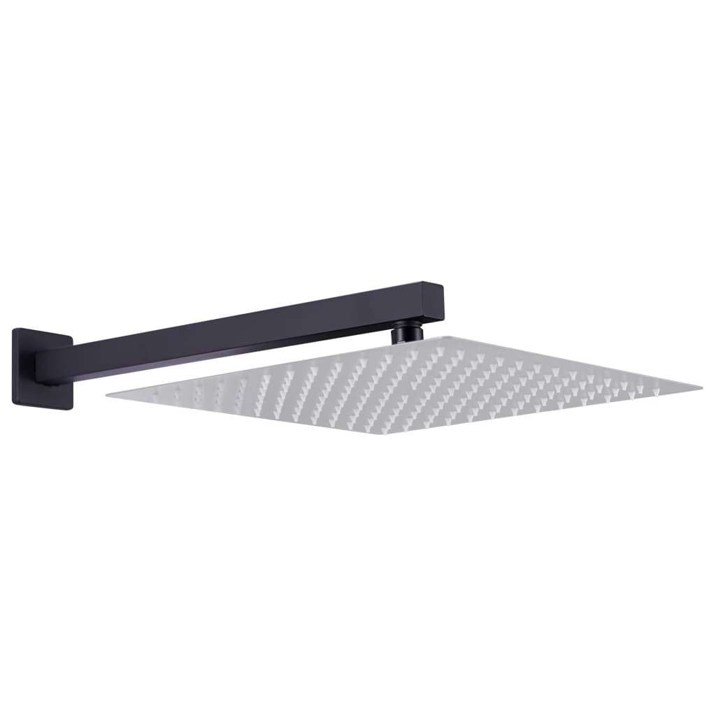 vidaXL Bras de support de douche Carré Inox 201 Noir 40 cm