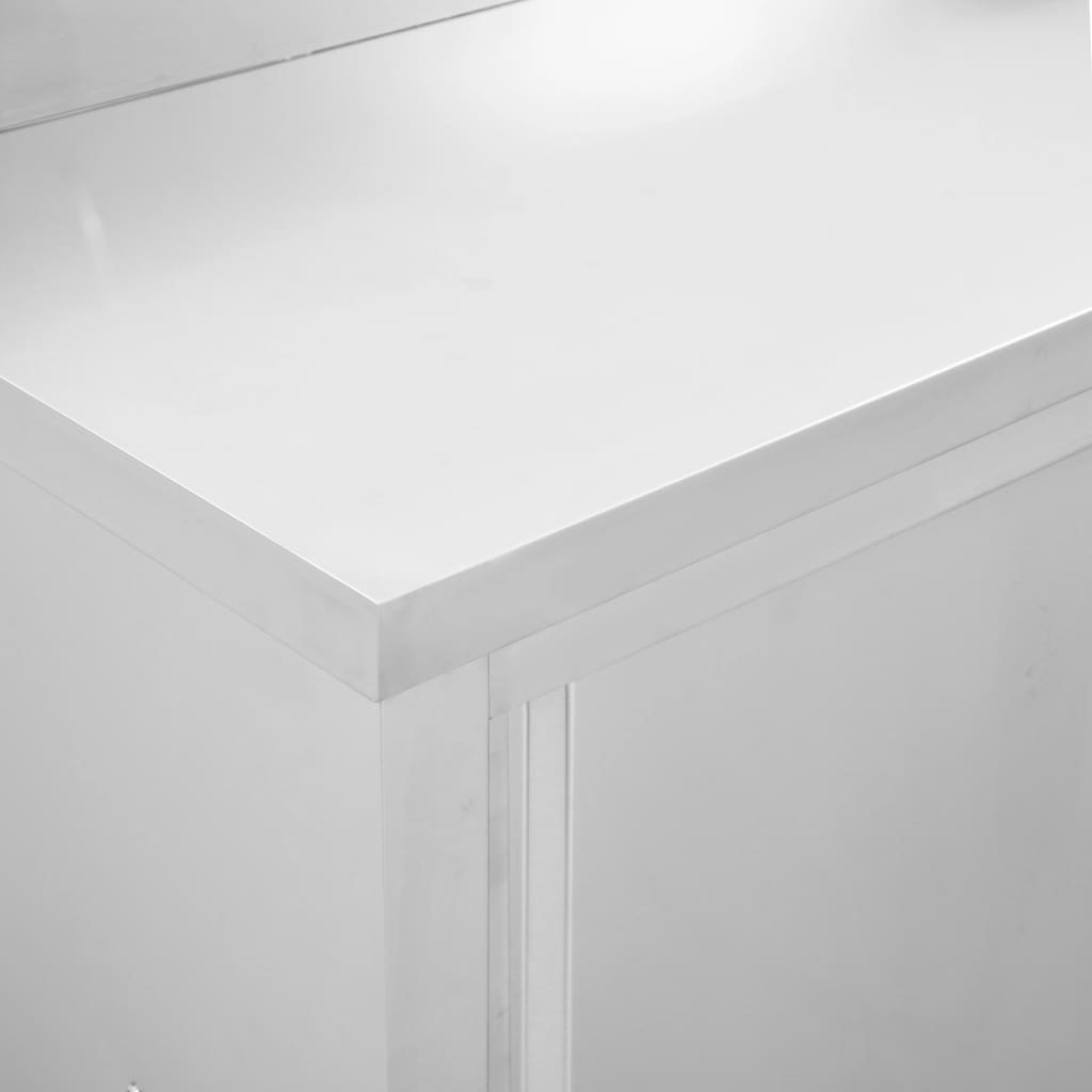 vidaXL Tables avec portes coulissantes 2 pcs 240x50x(95-97) cm Inox