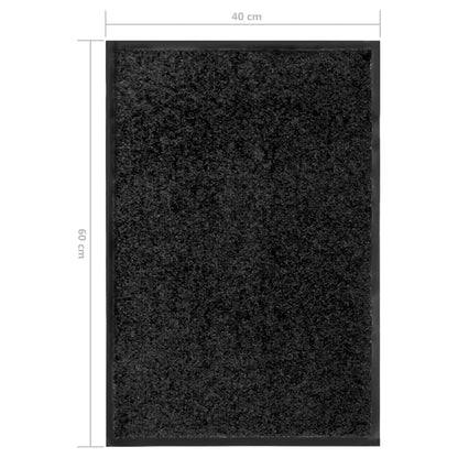 vidaXL Paillasson lavable Noir 40x60 cm