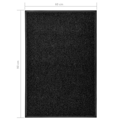 vidaXL Paillasson lavable Noir 60x90 cm