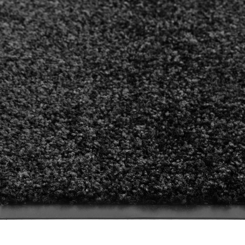 vidaXL Paillasson lavable Noir 90x120 cm
