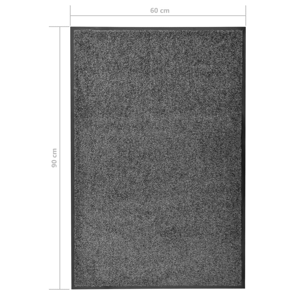 vidaXL Paillasson lavable Anthracite 60x90 cm