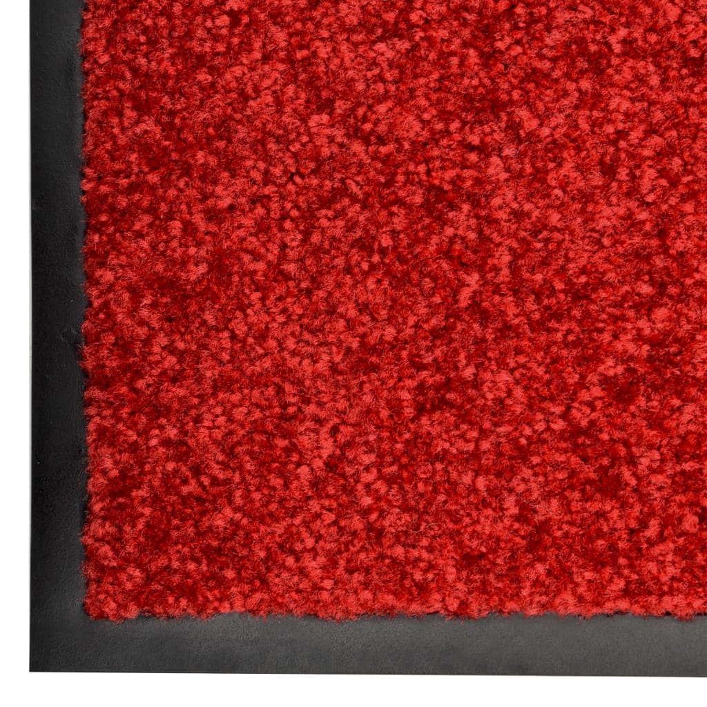 vidaXL Paillasson lavable Rouge 60x90 cm