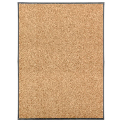 vidaXL Paillasson lavable Crème 90x120 cm