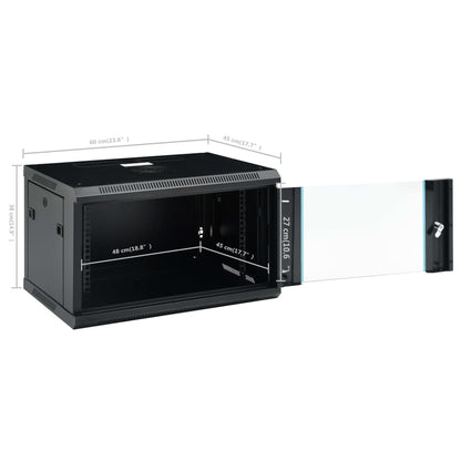 vidaXL Coffret de réseau mural 6U 19" IP20 600x450x375 mm