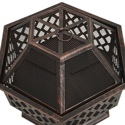 vidaXL Foyer rustique avec tisonnier 62x54x56 cm XXL Acier