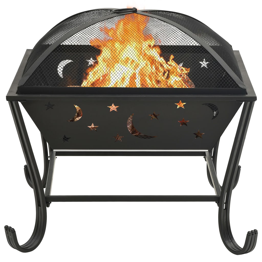 vidaXL Foyer avec tisonnier 62 cm XXL Acier