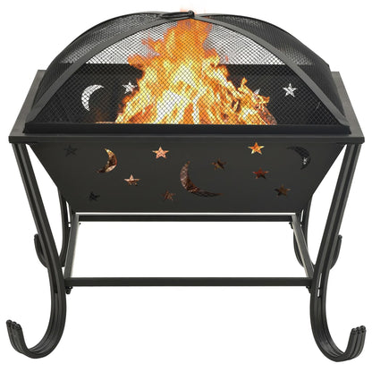 vidaXL Foyer avec tisonnier 62 cm XXL Acier