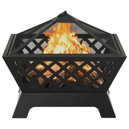 vidaXL Foyer avec tisonnier 64 cm XXL Acier